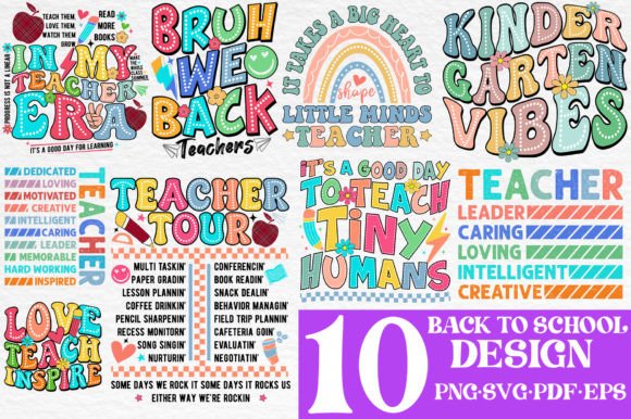 Back to School Sublimation Bundle PNG: Graphics for T-Shirt Designs