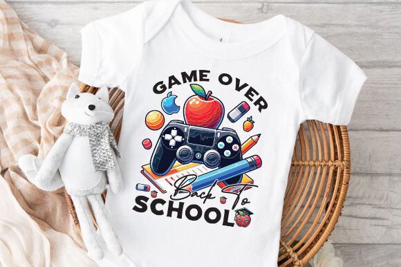 Game Over Back to School T-Shirt Graphics