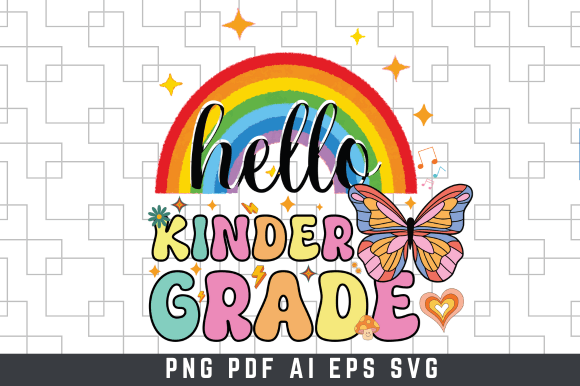 Hello Kinder Grade SVG: Back to School Graphics for T-Shirt Designs