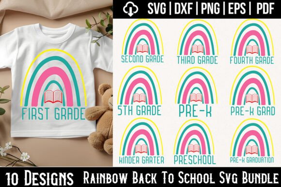 Rainbow Back to School Svg Bundle